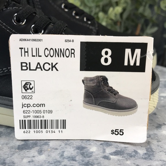 There Abouts Lil Conner Black Casual Hiker Boots with Combo Laces Boys 8M🖤NWT🖤 - Picture 11 of 12